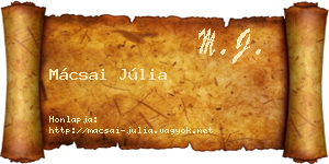 Mácsai Júlia névjegykártya