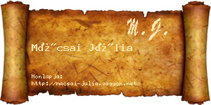 Mácsai Júlia névjegykártya